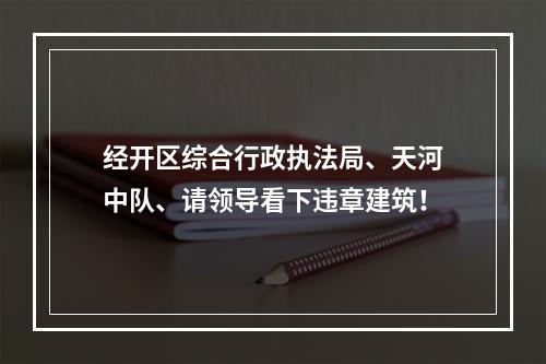 经开区综合行政执法局、天河中队、请领导看下违章建筑！