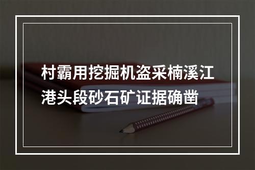 村霸用挖掘机盗采楠溪江港头段砂石矿证据确凿