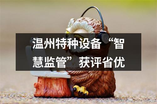 温州特种设备“智慧监管”获评省优