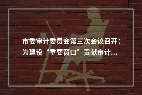 市委审计委员会第三次会议召开：为建设“重要窗口”贡献审计力量