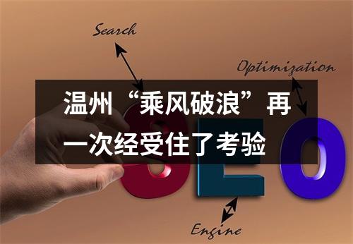 温州“乘风破浪”再一次经受住了考验