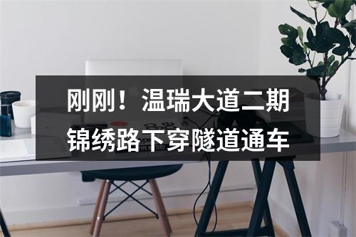 刚刚！温瑞大道二期锦绣路下穿隧道通车