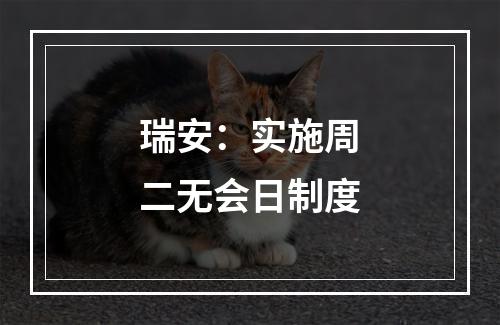 瑞安：实施周二无会日制度