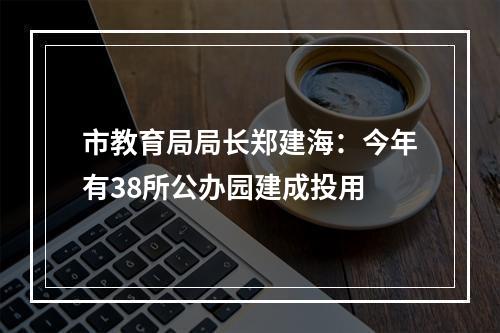 市教育局局长郑建海：今年有38所公办园建成投用