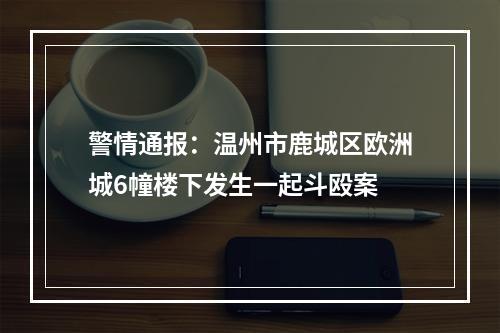 警情通报：温州市鹿城区欧洲城6幢楼下发生一起斗殴案
