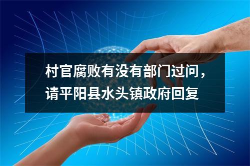 村官腐败有没有部门过问，请平阳县水头镇政府回复