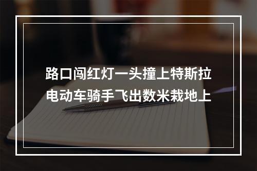 路口闯红灯一头撞上特斯拉电动车骑手飞出数米栽地上