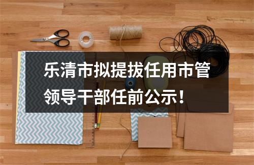 乐清市拟提拔任用市管领导干部任前公示！