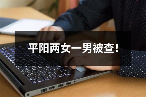 平阳两女一男被查！