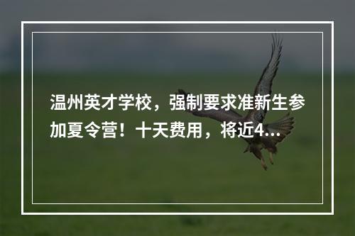 温州英才学校，强制要求准新生参加夏令营！十天费用，将近4000元