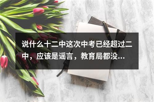 说什么十二中这次中考已经超过二中，应该是谣言，教育局都没有公布，应该是中介造...