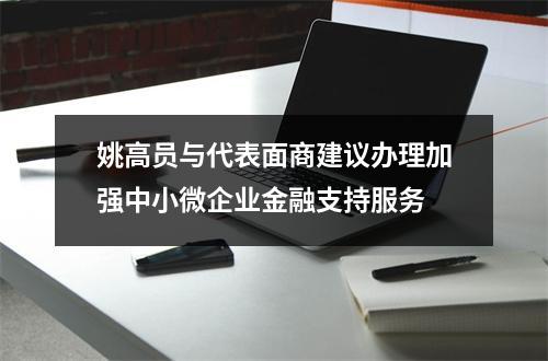 姚高员与代表面商建议办理加强中小微企业金融支持服务