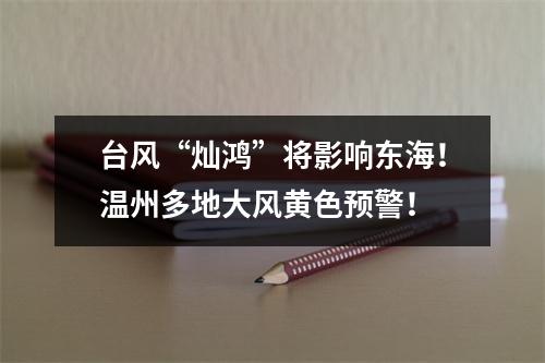 台风“灿鸿”将影响东海！温州多地大风黄色预警！