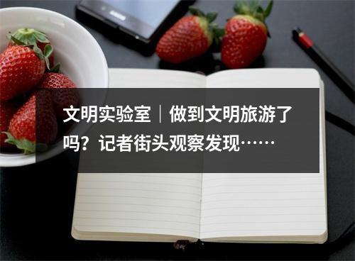 文明实验室｜做到文明旅游了吗？记者街头观察发现……