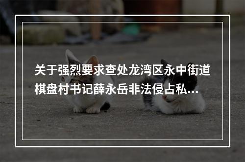关于强烈要求查处龙湾区永中街道棋盘村书记薛永岳非法侵占私分处置三产安置房谋私....