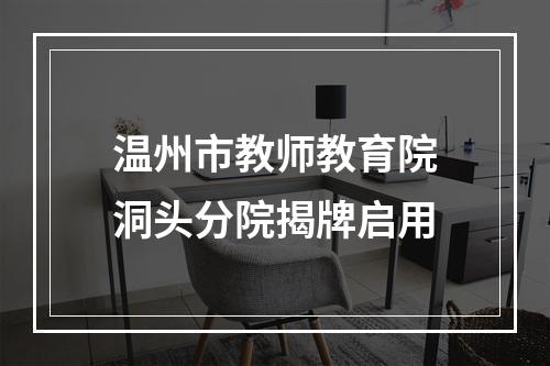 温州市教师教育院洞头分院揭牌启用