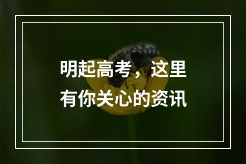 明起高考，这里有你关心的资讯