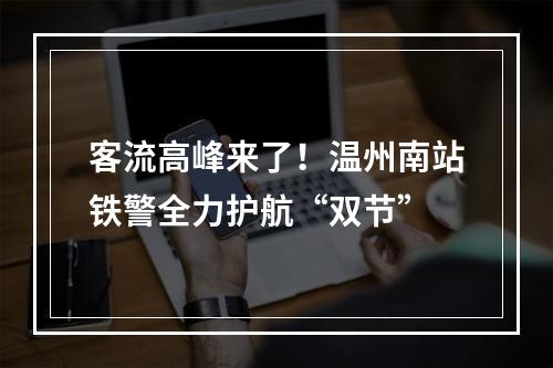 客流高峰来了！温州南站铁警全力护航“双节”