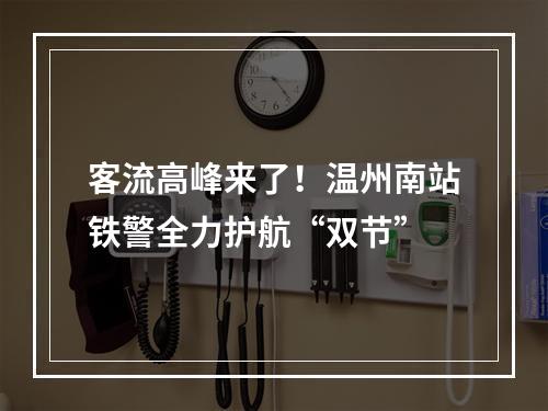 客流高峰来了！温州南站铁警全力护航“双节”