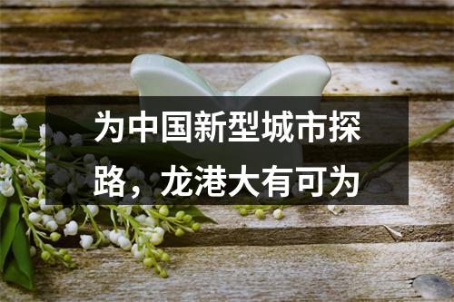 为中国新型城市探路，龙港大有可为
