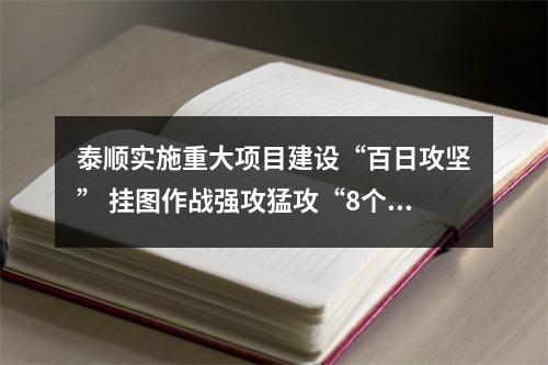 泰顺实施重大项目建设“百日攻坚” 挂图作战强攻猛攻“8个100%”