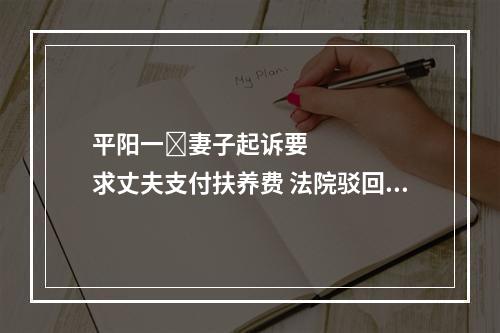 平阳一​妻子起诉要求丈夫支付扶养费 法院驳回诉讼请求