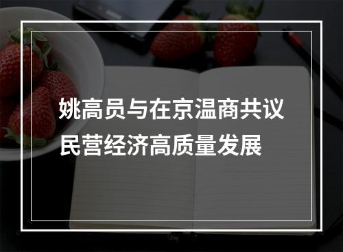 姚高员与在京温商共议民营经济高质量发展