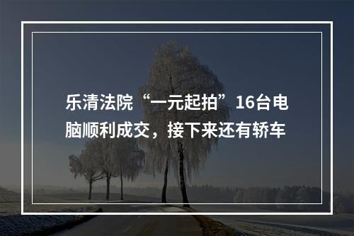 乐清法院“一元起拍”16台电脑顺利成交，接下来还有轿车