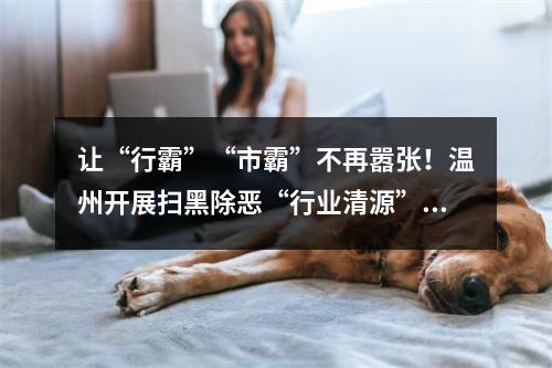 让“行霸”“市霸”不再嚣张！温州开展扫黑除恶“行业清源”行动