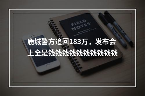 鹿城警方追回183万，发布会上全是钱钱钱钱钱钱钱钱钱钱