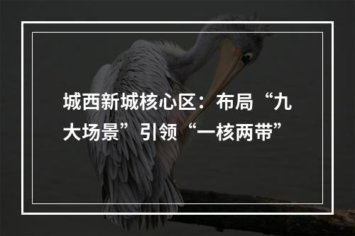 城西新城核心区：布局“九大场景”引领“一核两带”