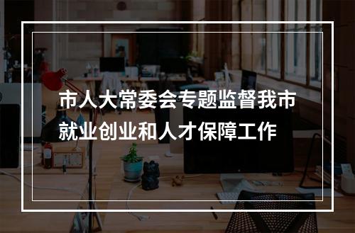 市人大常委会专题监督我市就业创业和人才保障工作