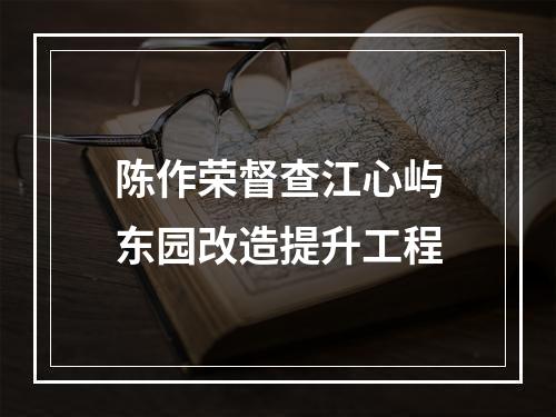 陈作荣督查江心屿东园改造提升工程