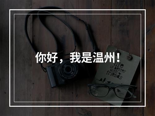 你好，我是温州！