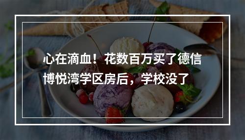 心在滴血！花数百万买了德信博悦湾学区房后，学校没了