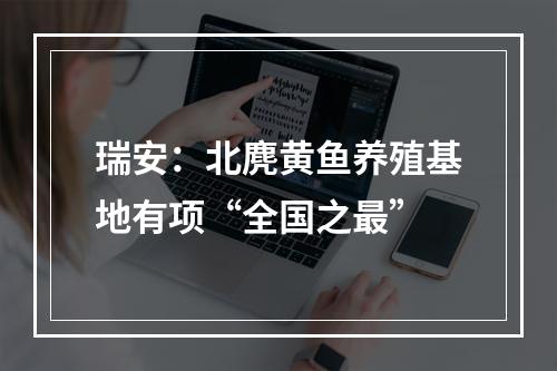 瑞安：北麂黄鱼养殖基地有项“全国之最”