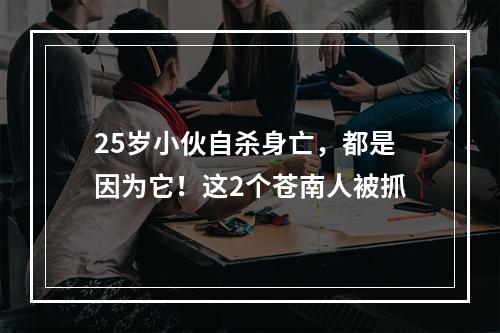 25岁小伙自杀身亡，都是因为它！这2个苍南人被抓