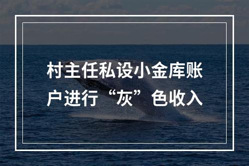 村主任私设小金库账户进行“灰”色收入