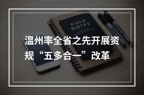 温州率全省之先开展资规“五多合一”改革