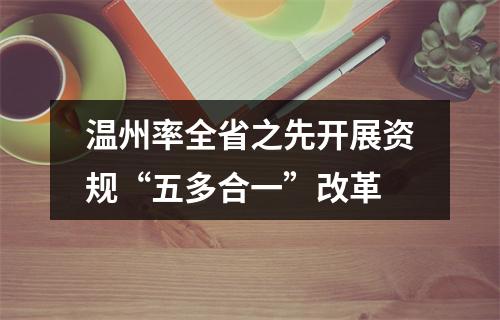 温州率全省之先开展资规“五多合一”改革