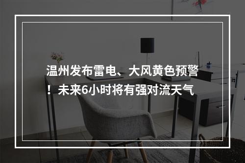 温州发布雷电、大风黄色预警！未来6小时将有强对流天气