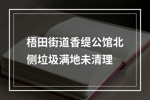 梧田街道香缇公馆北侧垃圾满地未清理
