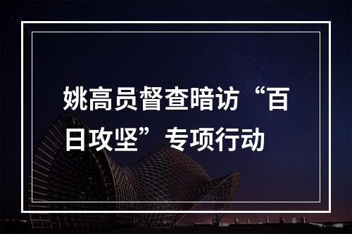 姚高员督查暗访“百日攻坚”专项行动