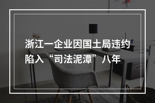 浙江一企业因国土局违约陷入“司法泥潭”八年