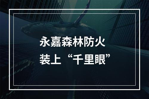 永嘉森林防火 装上“千里眼”