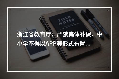 浙江省教育厅：严禁集体补课，中小学不得以APP等形式布置作业