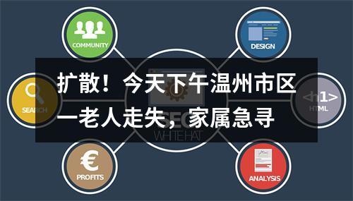 扩散！今天下午温州市区一老人走失，家属急寻
