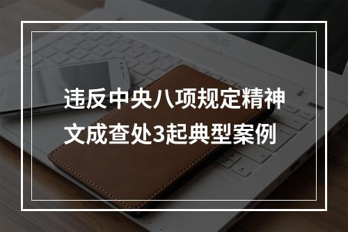 违反中央八项规定精神文成查处3起典型案例