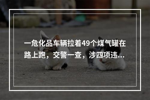 一危化品车辆拉着49个煤气罐在路上跑，交警一查，涉四项违法！