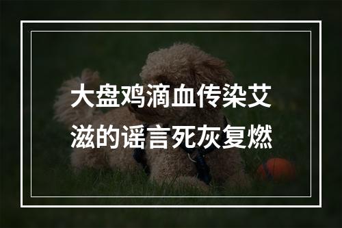 大盘鸡滴血传染艾滋的谣言死灰复燃